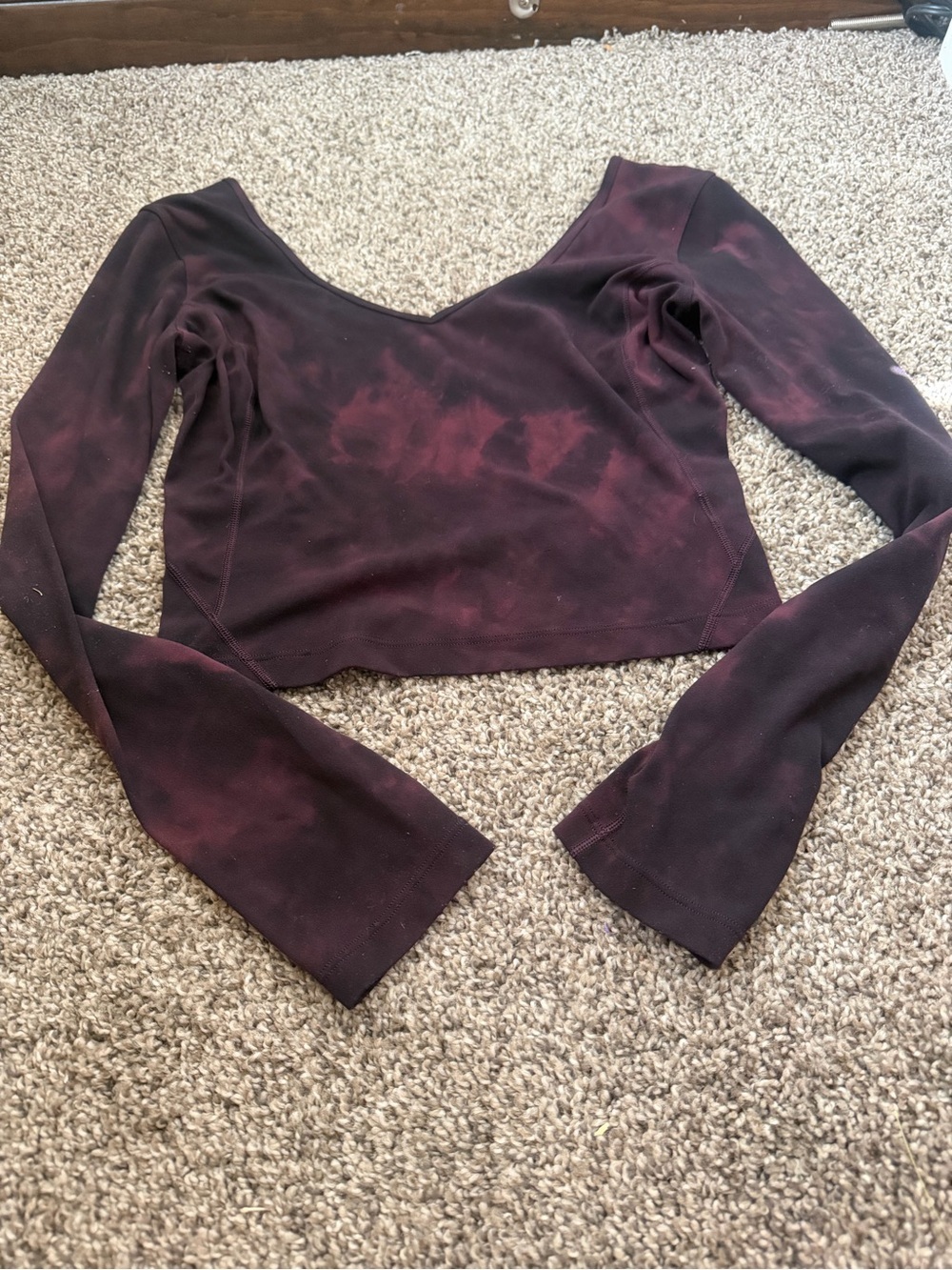 LULULEMON Align Long Sleeve Shirt DIDC Diamond Dye Cassis Black SIZE 4